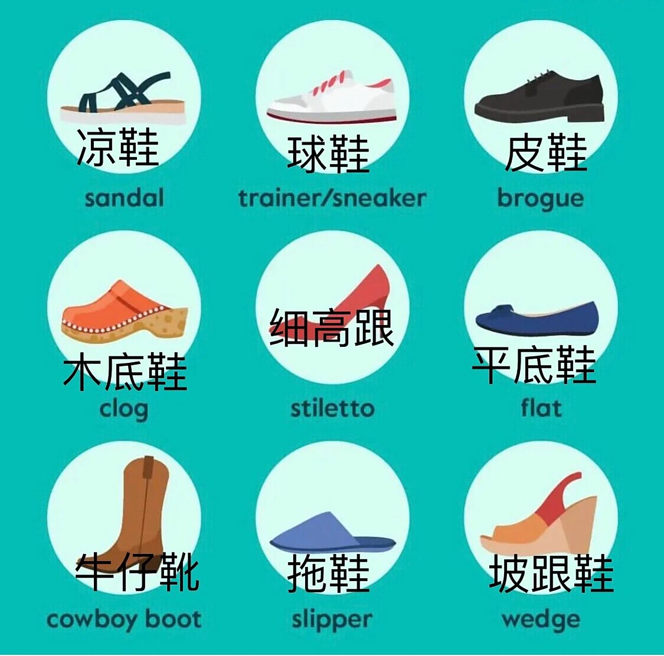各种鞋子英语单词 欢迎补充
