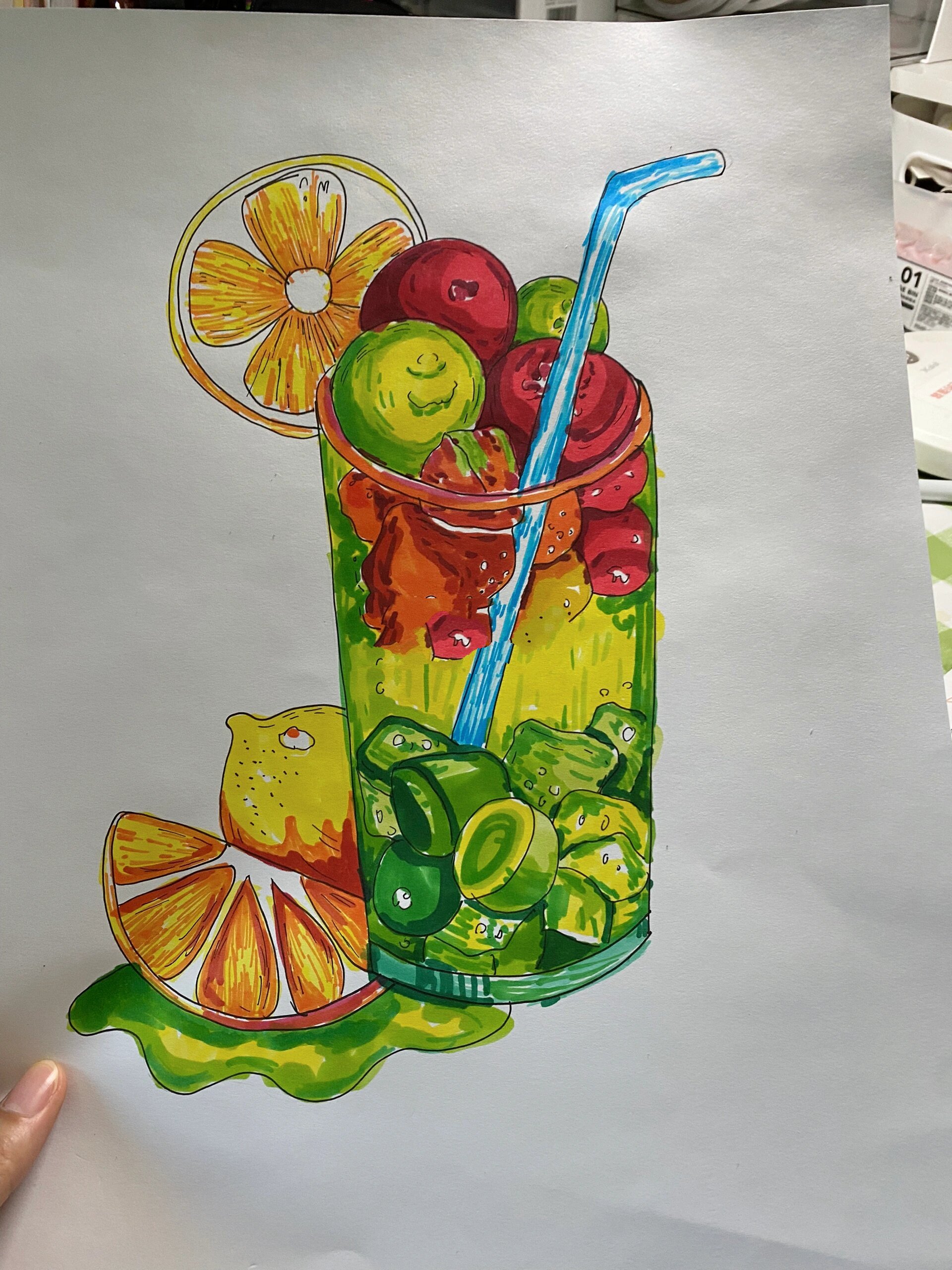 儿童画 | 绘画100张 『15』 99《夏季冷饮》 炎炎夏日,来一杯爽口
