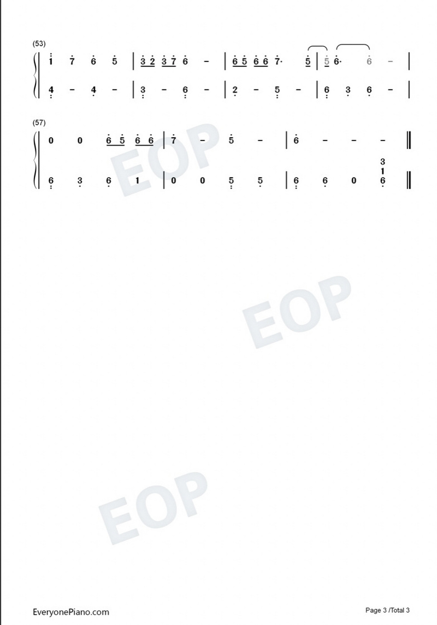 《无羁》钢琴简谱双手