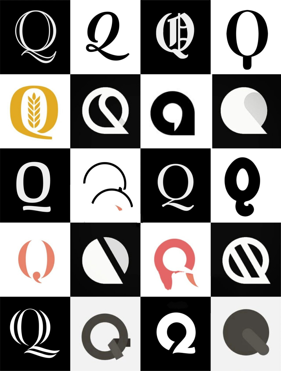 logo 设计 一字母logo设计 ▂q logo设计 一英文q