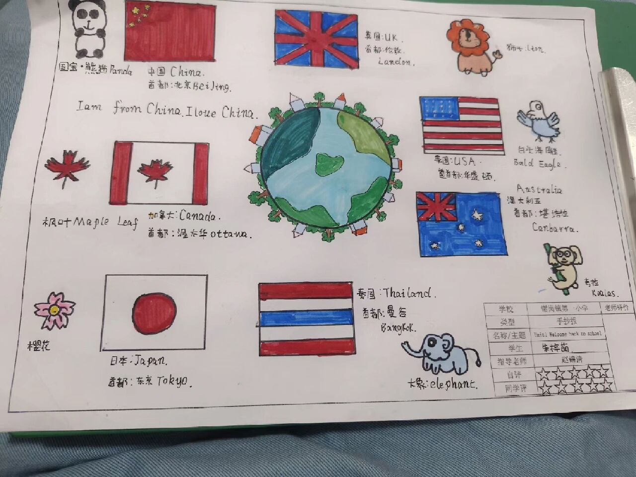 三年级下册英语第一单元手工报*萌萌姐