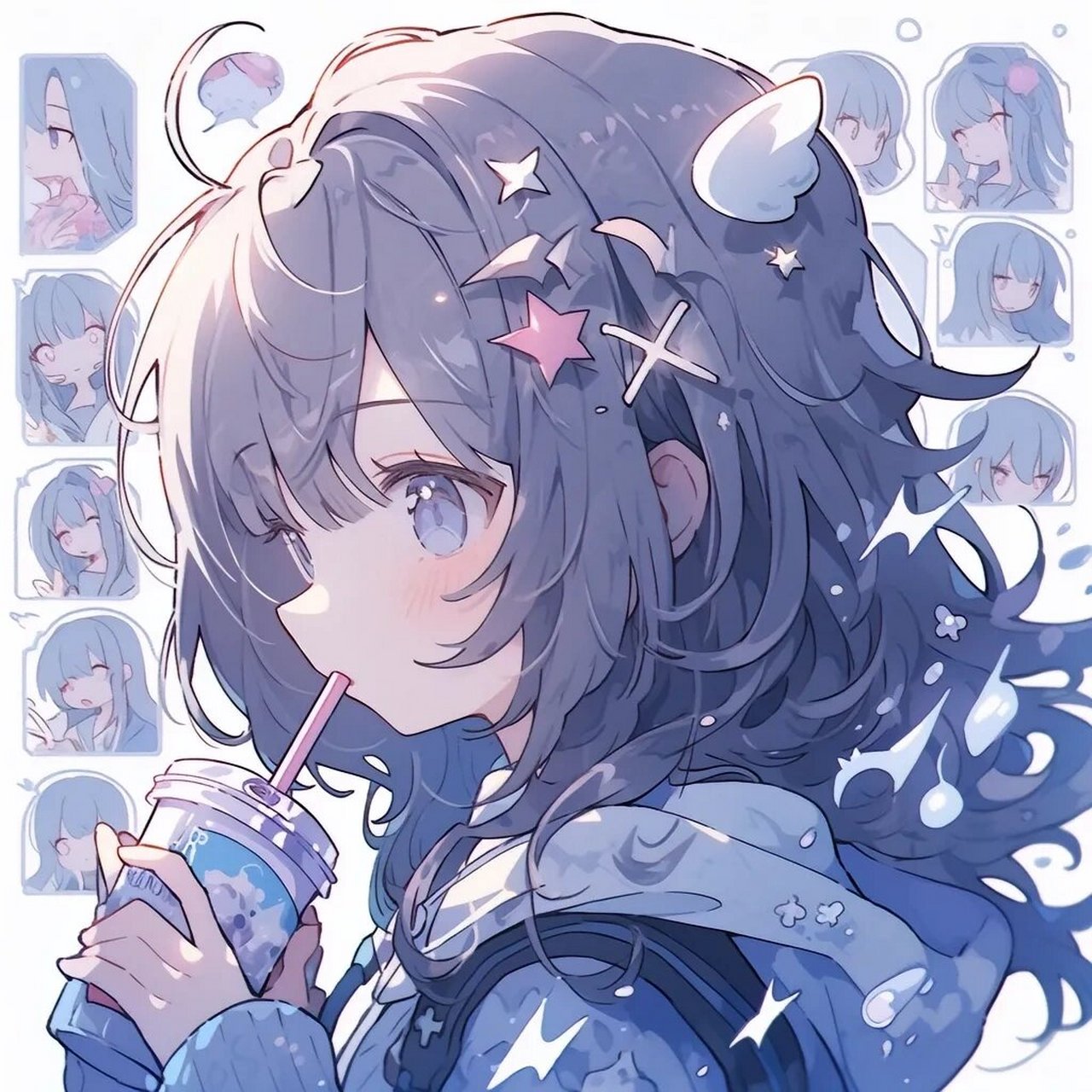 可爱感动漫头像,奶茶少女 #好看的女生头像# #动漫女生头像# #动漫