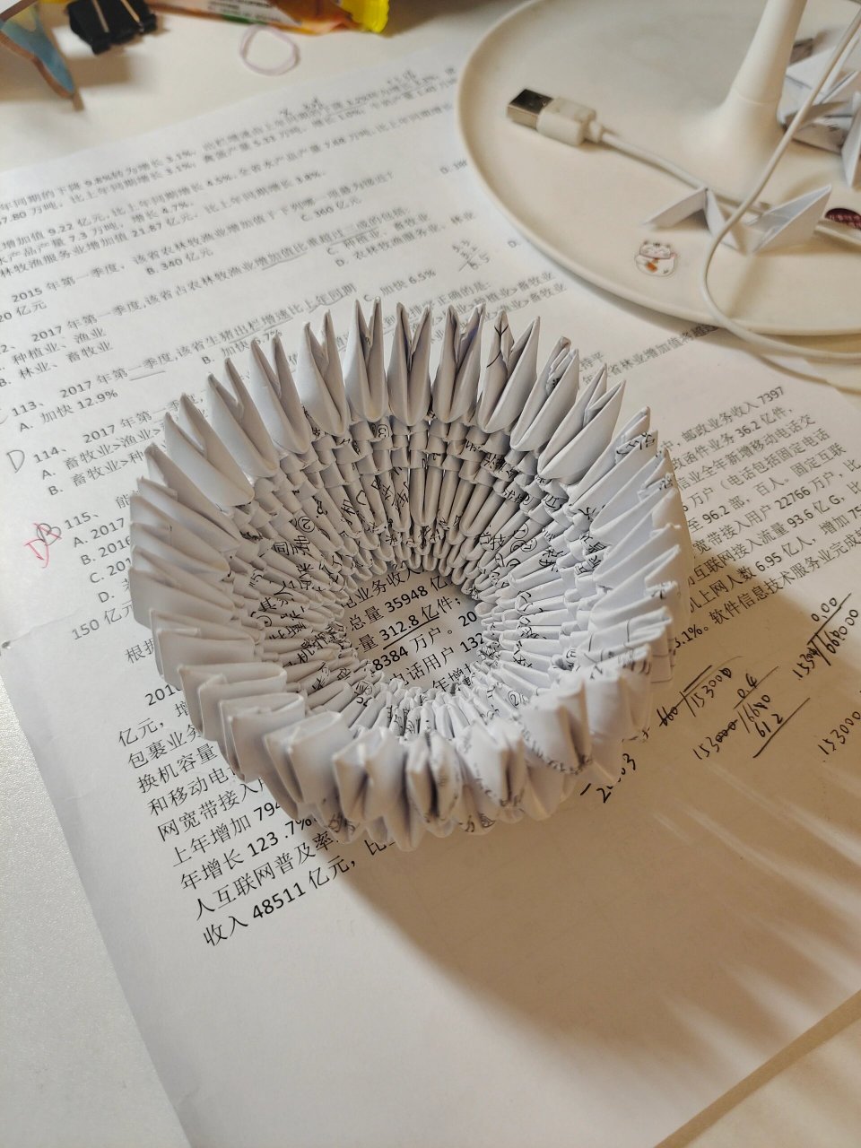 95菠萝笔筒  中学时代的折纸小把戏 终于想起来发了 很费纸  也很废