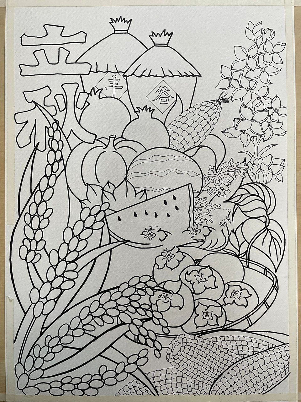 立秋手抄报简笔画含线稿