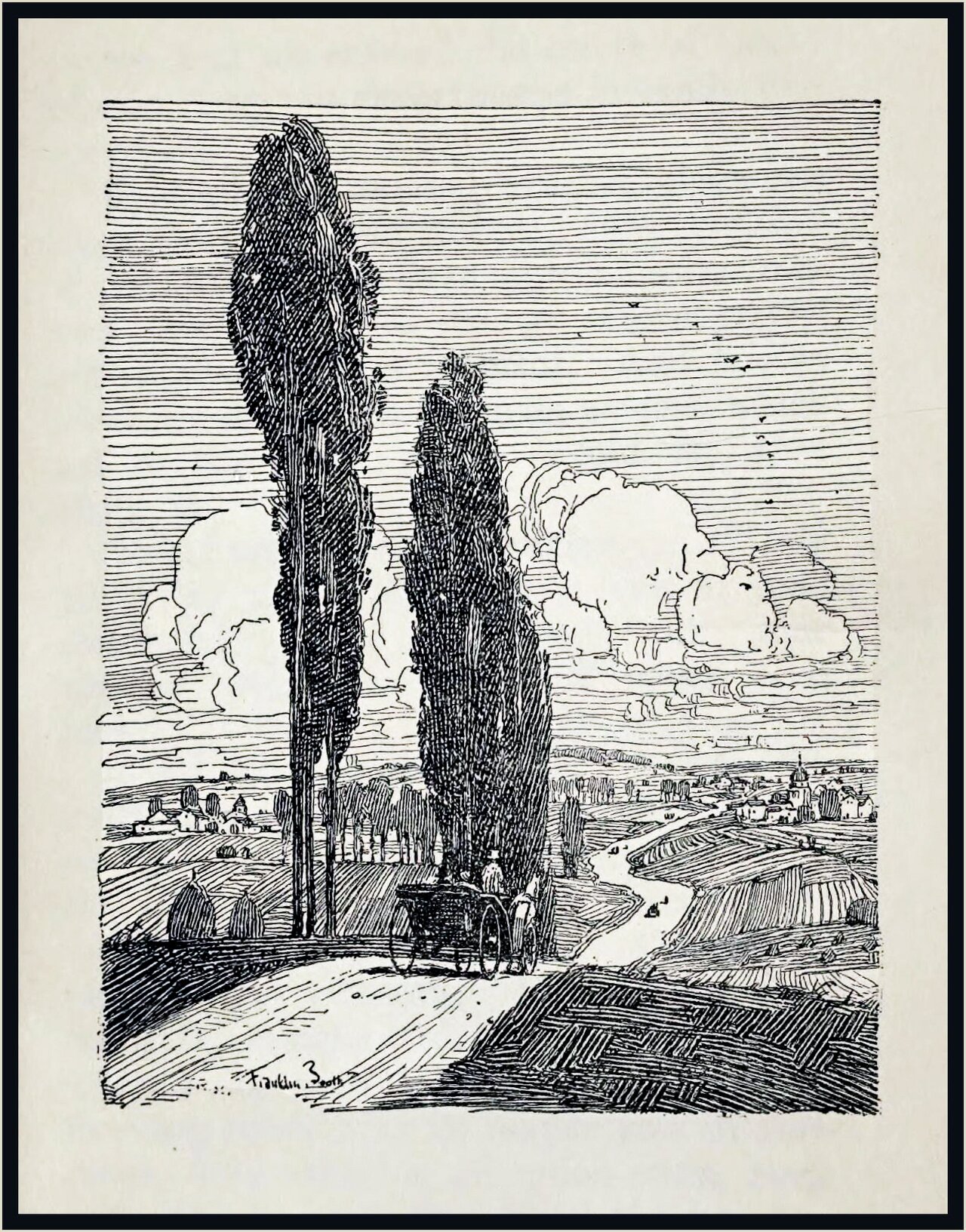 者临摹的富兰克林·布斯线条钢笔画 富兰克林·布斯(franklin booth