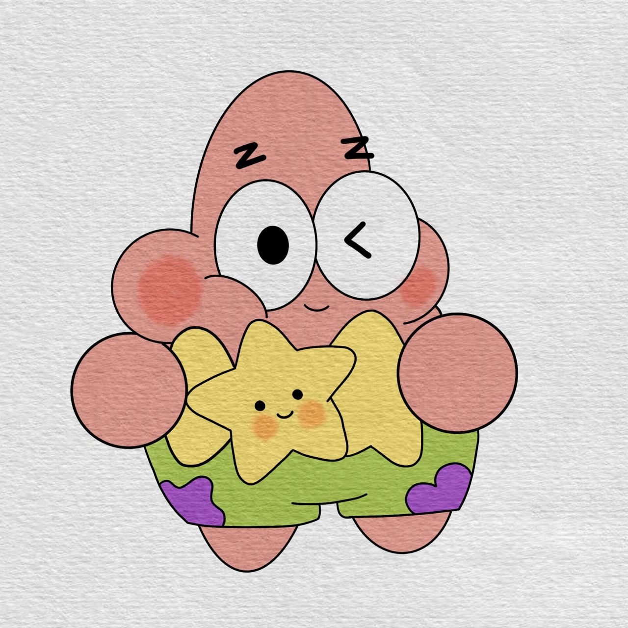 给你摘星99—派大星简笔画教程