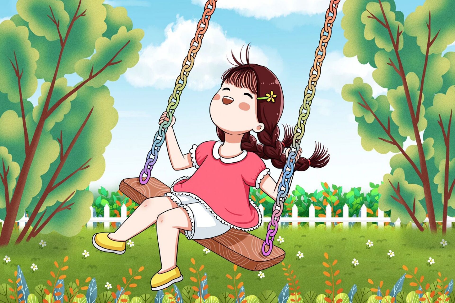 红衣女孩的童年 夏日滤镜 97今天分享一波漂亮的六一儿童节主题插画