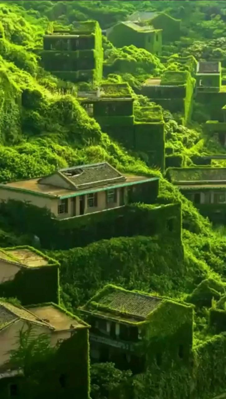 浙江省舟山市嵊泗嵊山岛废弃的无人村,曾有两千多渔民在此居住.