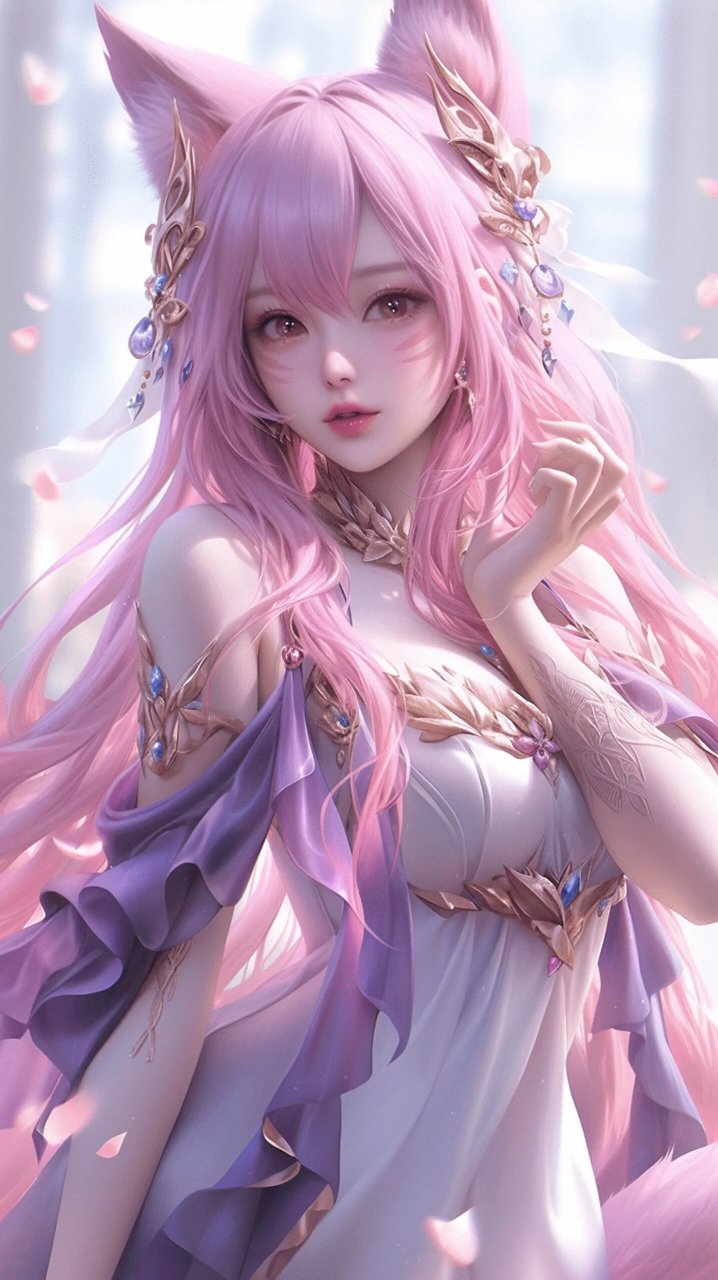 甜美气质御姐九尾狐壁纸,哇哇哇好美