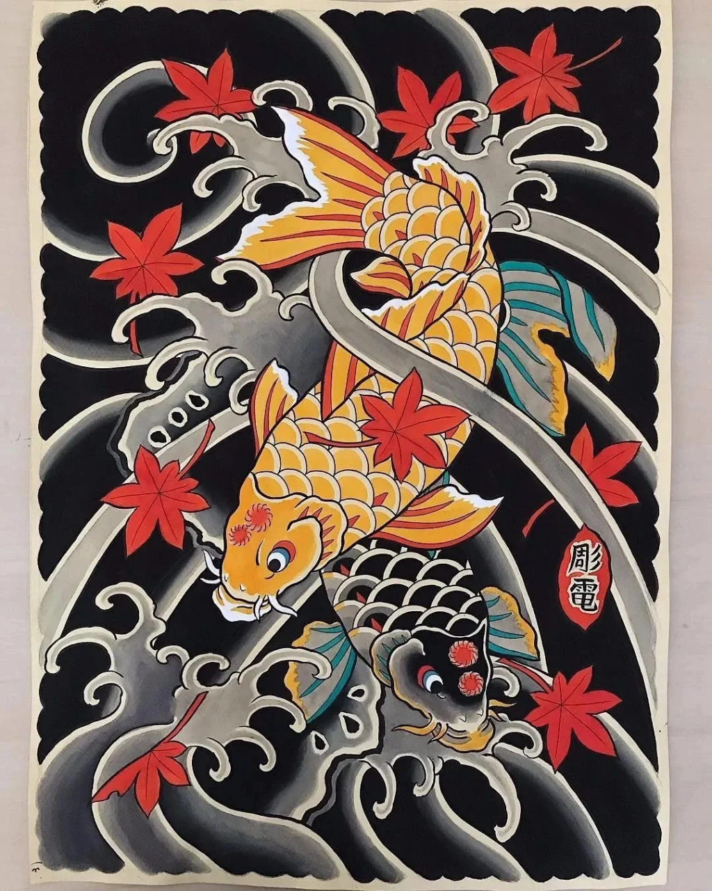 精选老传统鲤鱼手稿收藏合集分享 在中国文化中,鲤鱼跃龙门的传说家喻