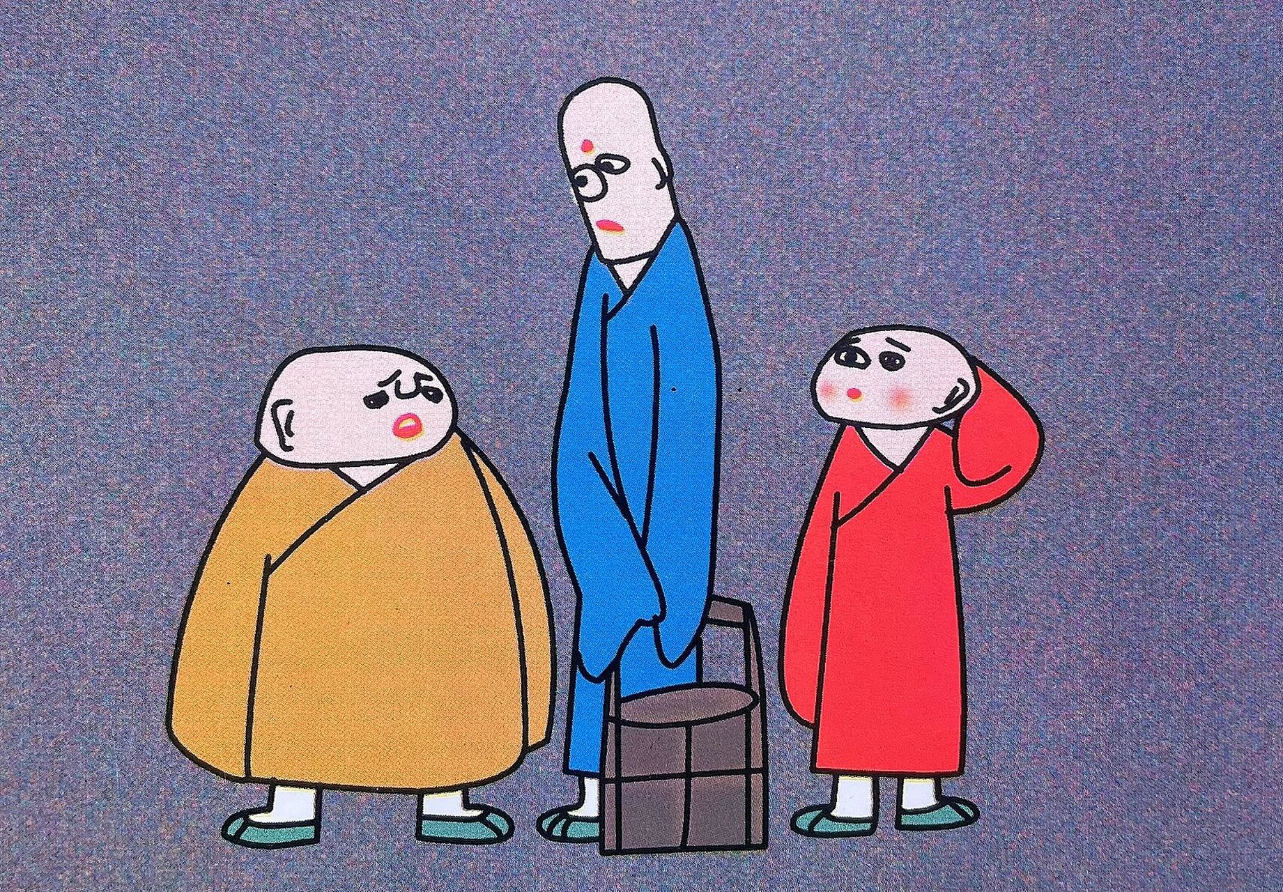 美术电影连环画推介-三个和尚  剧情简介 从前有一座山,山上有座小庙