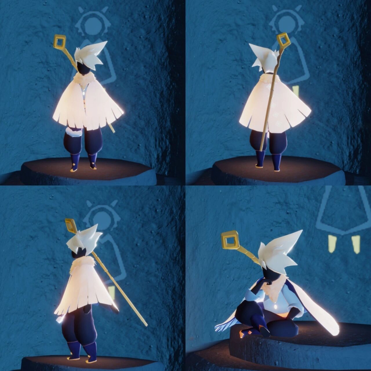 光遇穿搭‖0氪金搓澡巾日常穿搭99 图一:〖搓澡巾 卡卡 白斗 毛绒