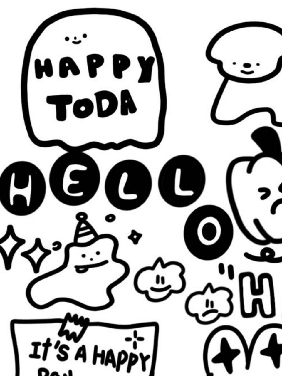 ins风黑白插画简笔画*^*78 好喜欢这样简单的画 轻松就可以画一张