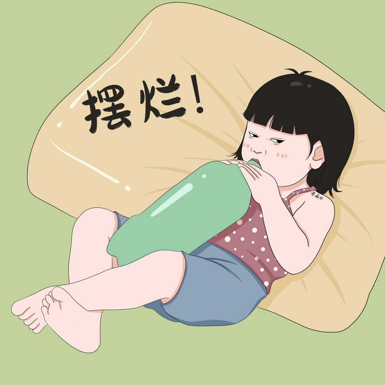 插画 | 头像 | 抱着雪碧摆烂头像 图片可做个人头像,个人壁纸 92