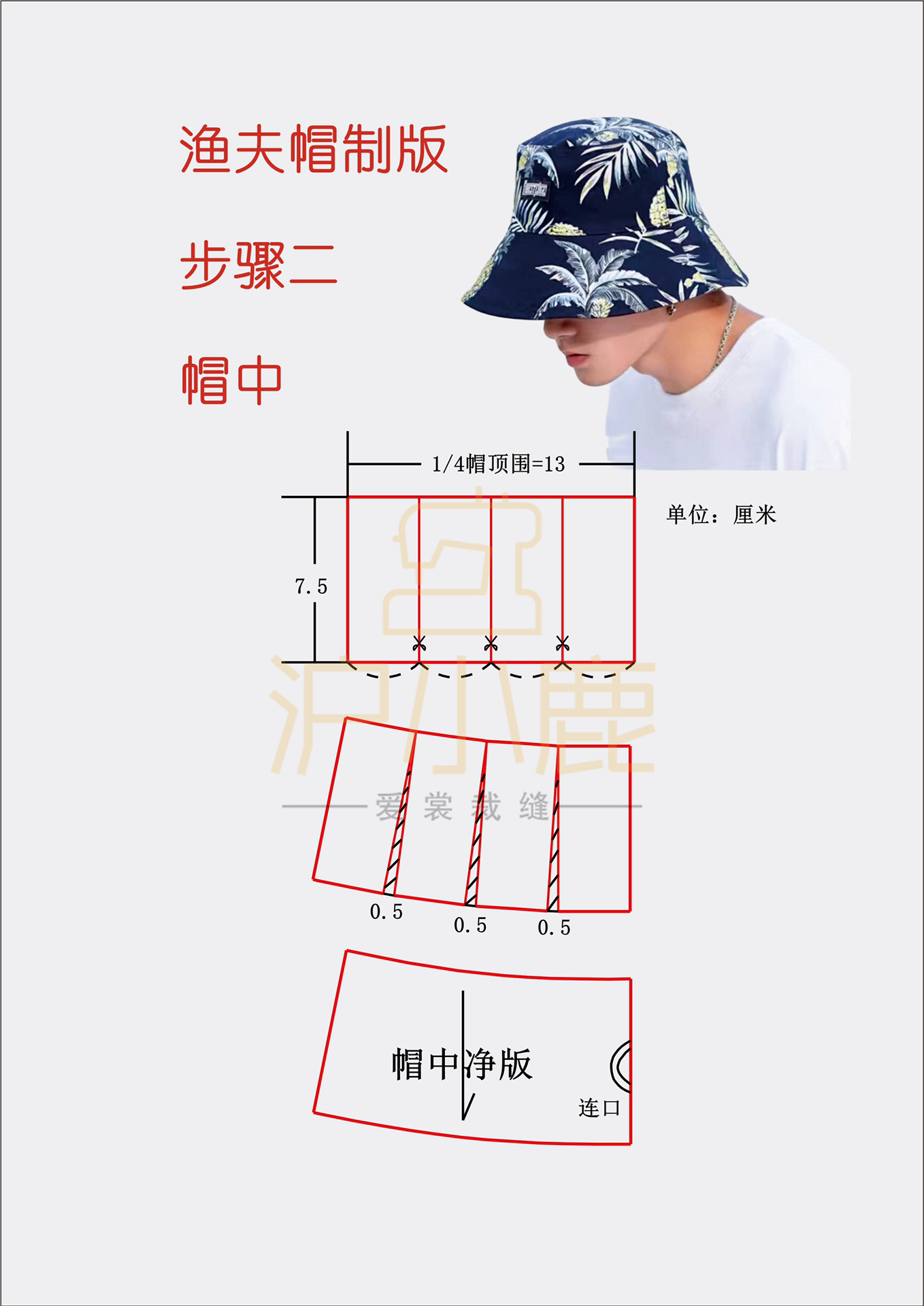 渔夫帽裁剪图