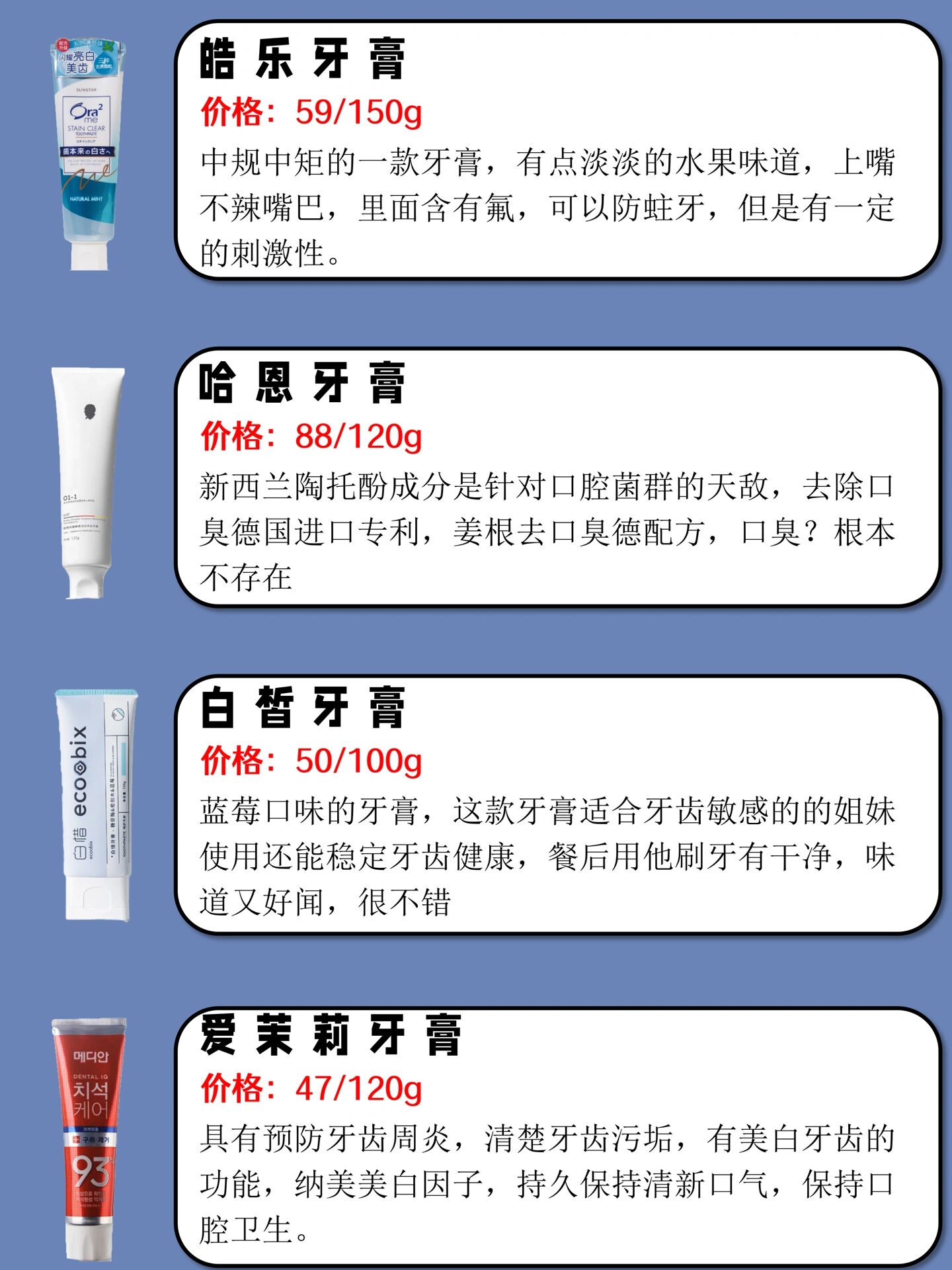 牙膏排行榜,好用的都在这里了!