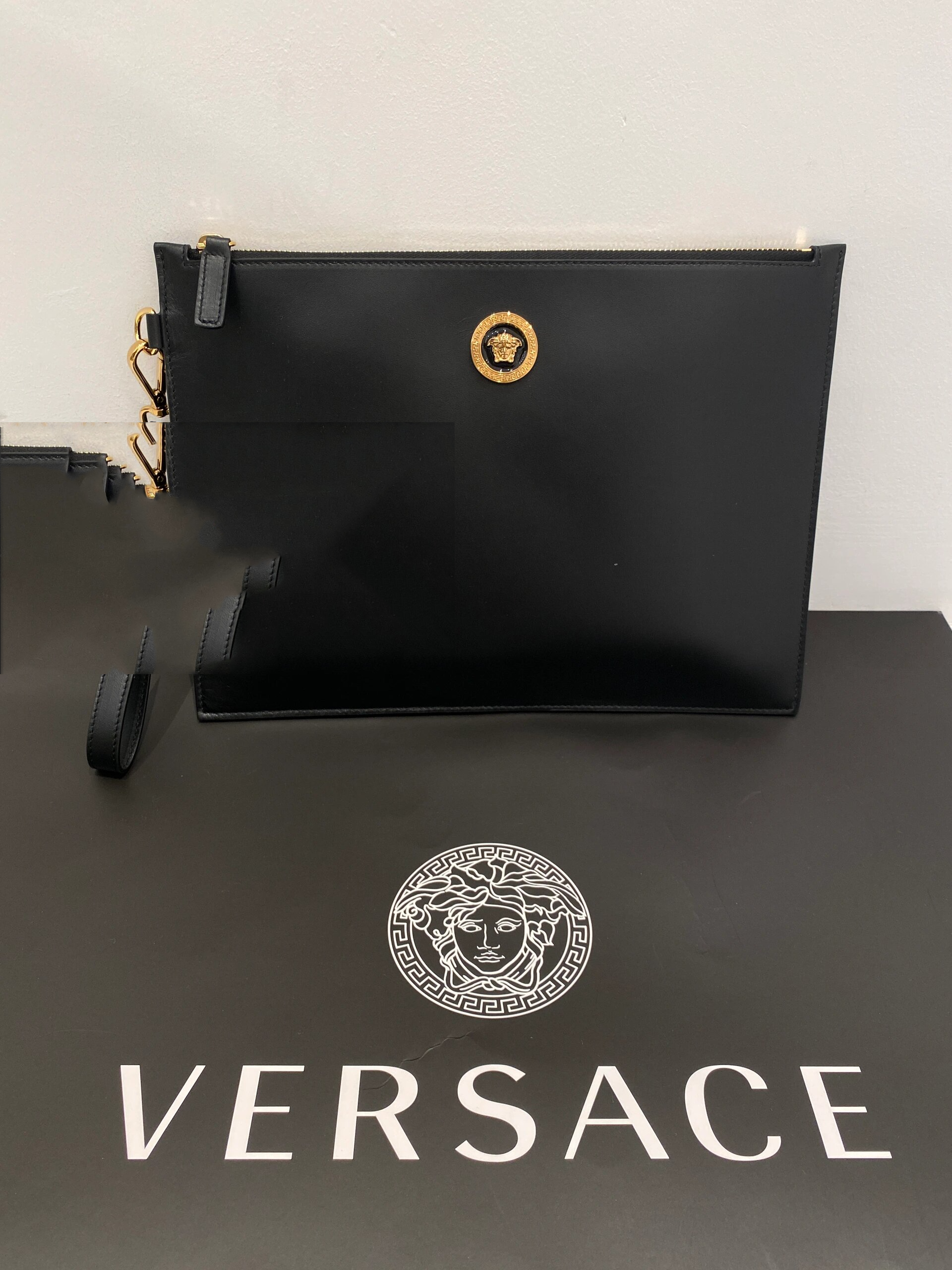 versace范思哲 男士手拿包 小牛皮