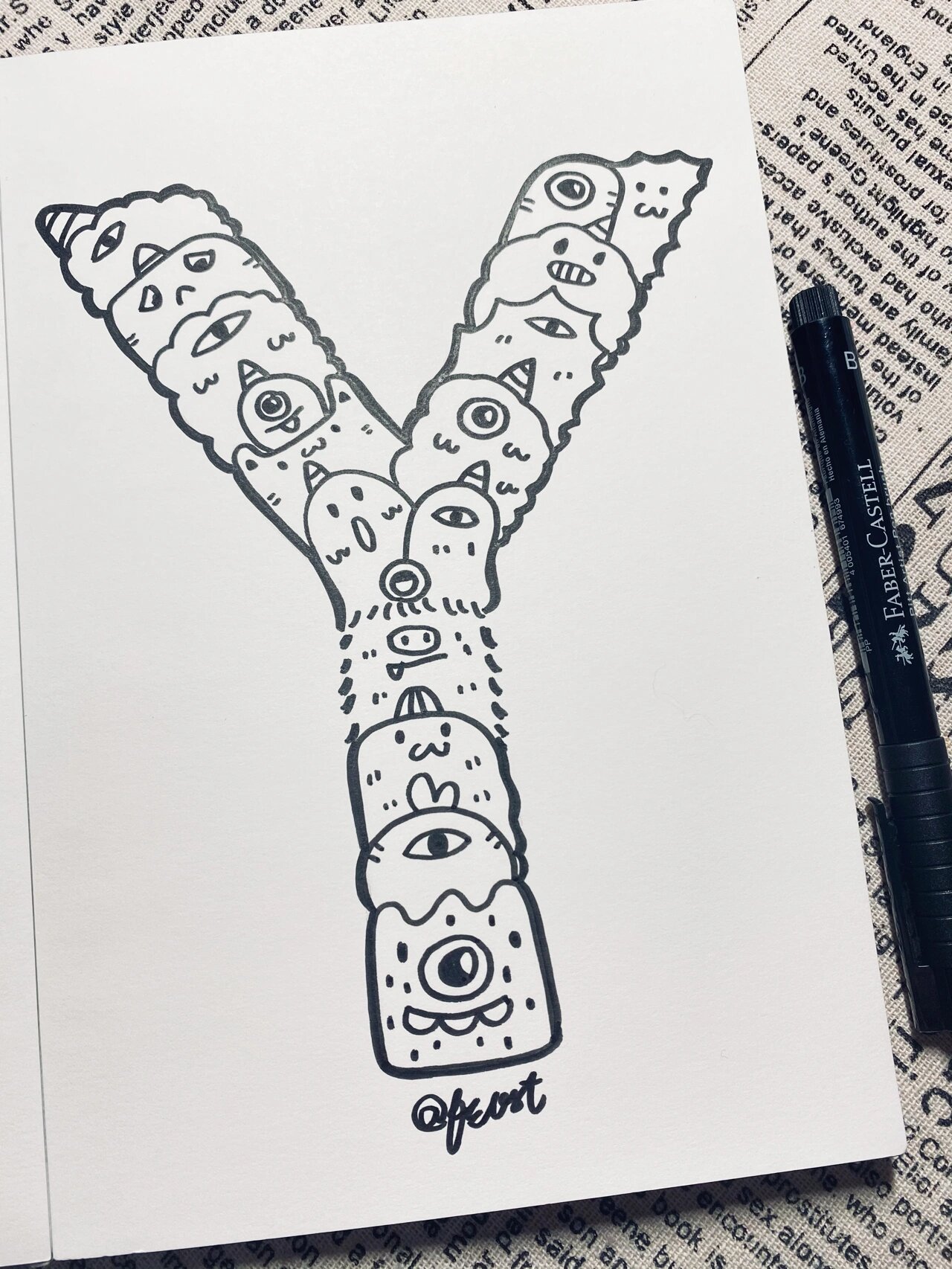 手绘 涂鸦 字母y