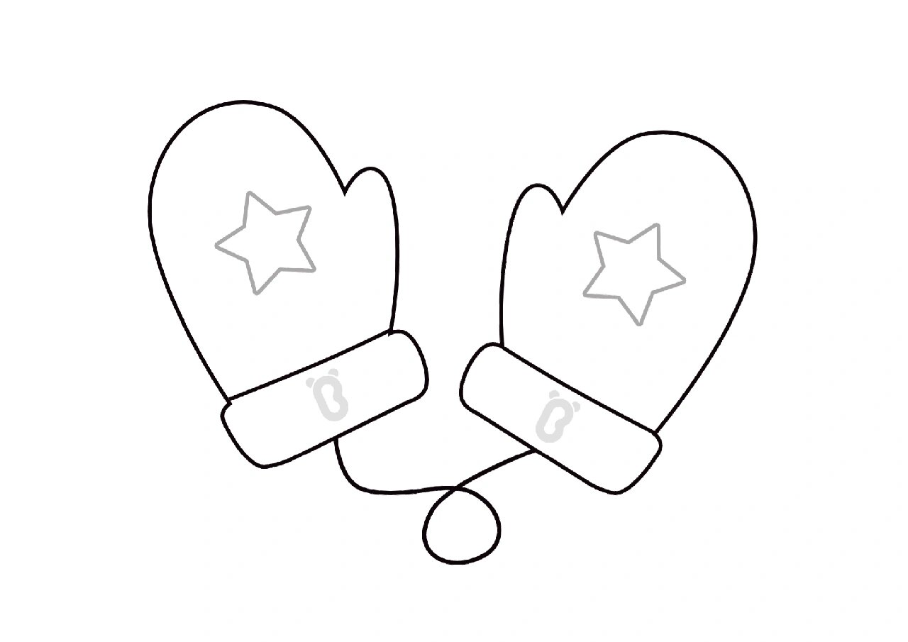 冬季服饰简笔画素材7615
