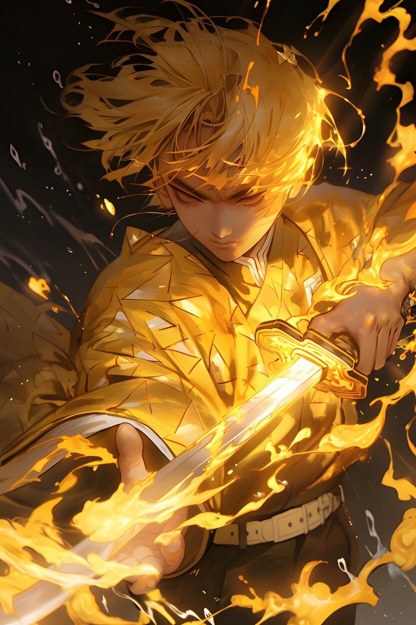 鬼灭之刃 | 手机壁纸 | 我妻善逸 "要成为鬼猎士,就绝对不可有退缩之