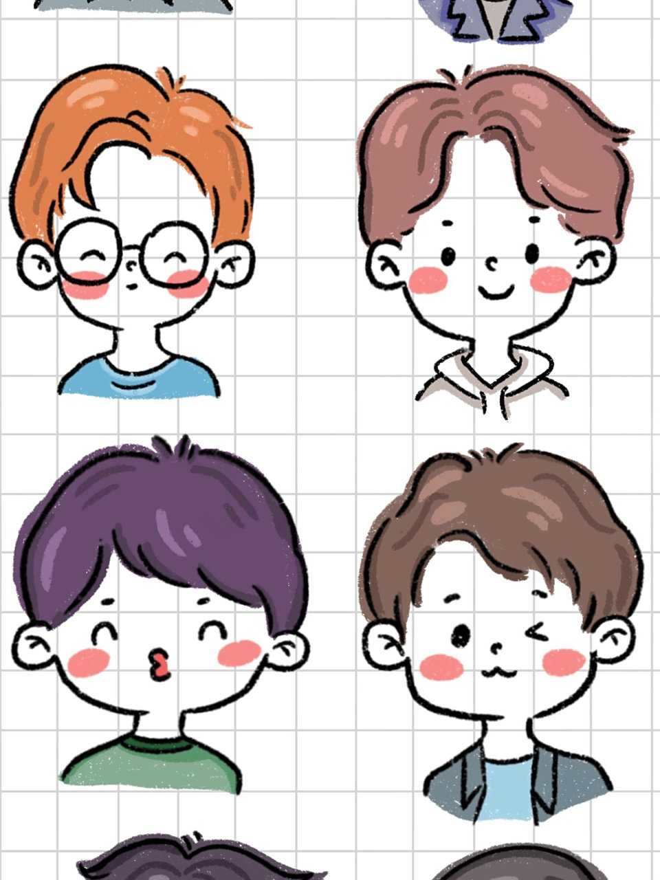 简笔画|可爱卡通人物小头像简笔画 手帐素材 手残也会画呢 坚持