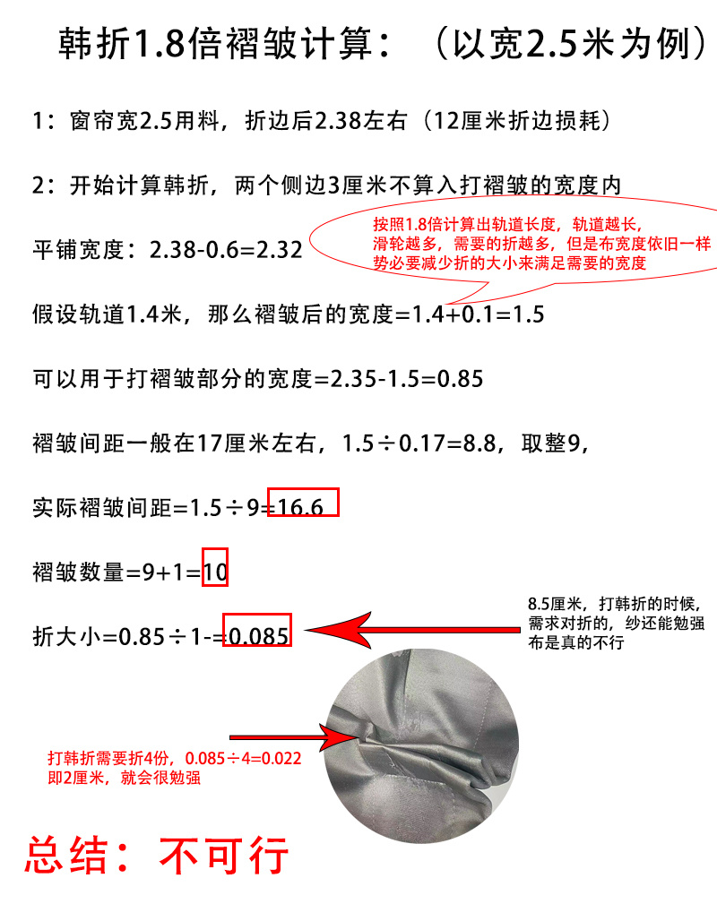 【窗帘韩折至少2倍】计算方法及材料展示