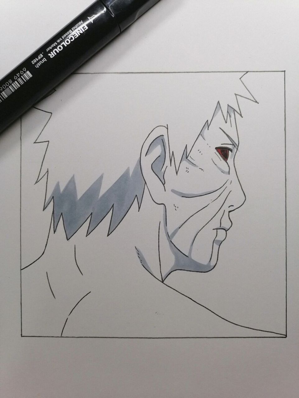 带土教程 #火影忍者# #手绘教程# #带土# 最最最最最简单的