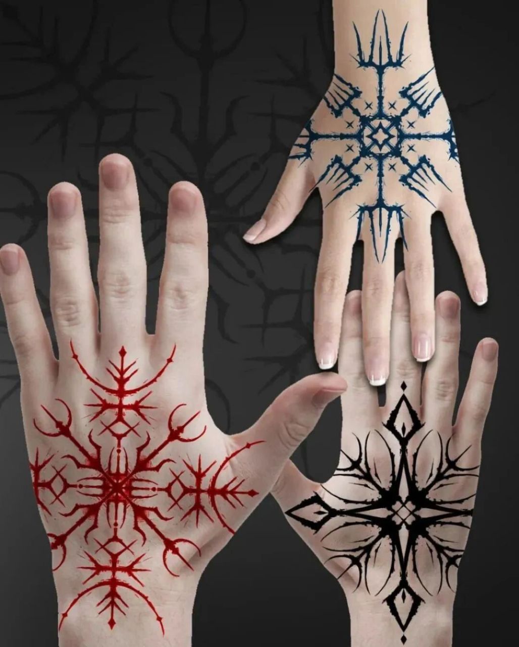 偏暗黑系的维京风格纹身