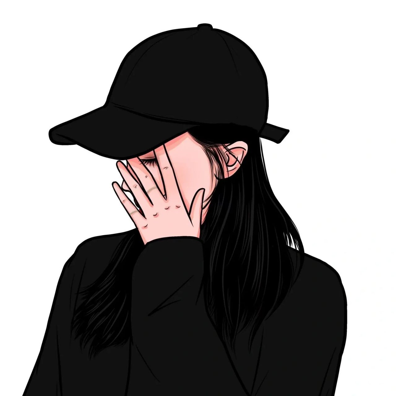 不露脸女生漫画头像 你发照片我来画～ ———