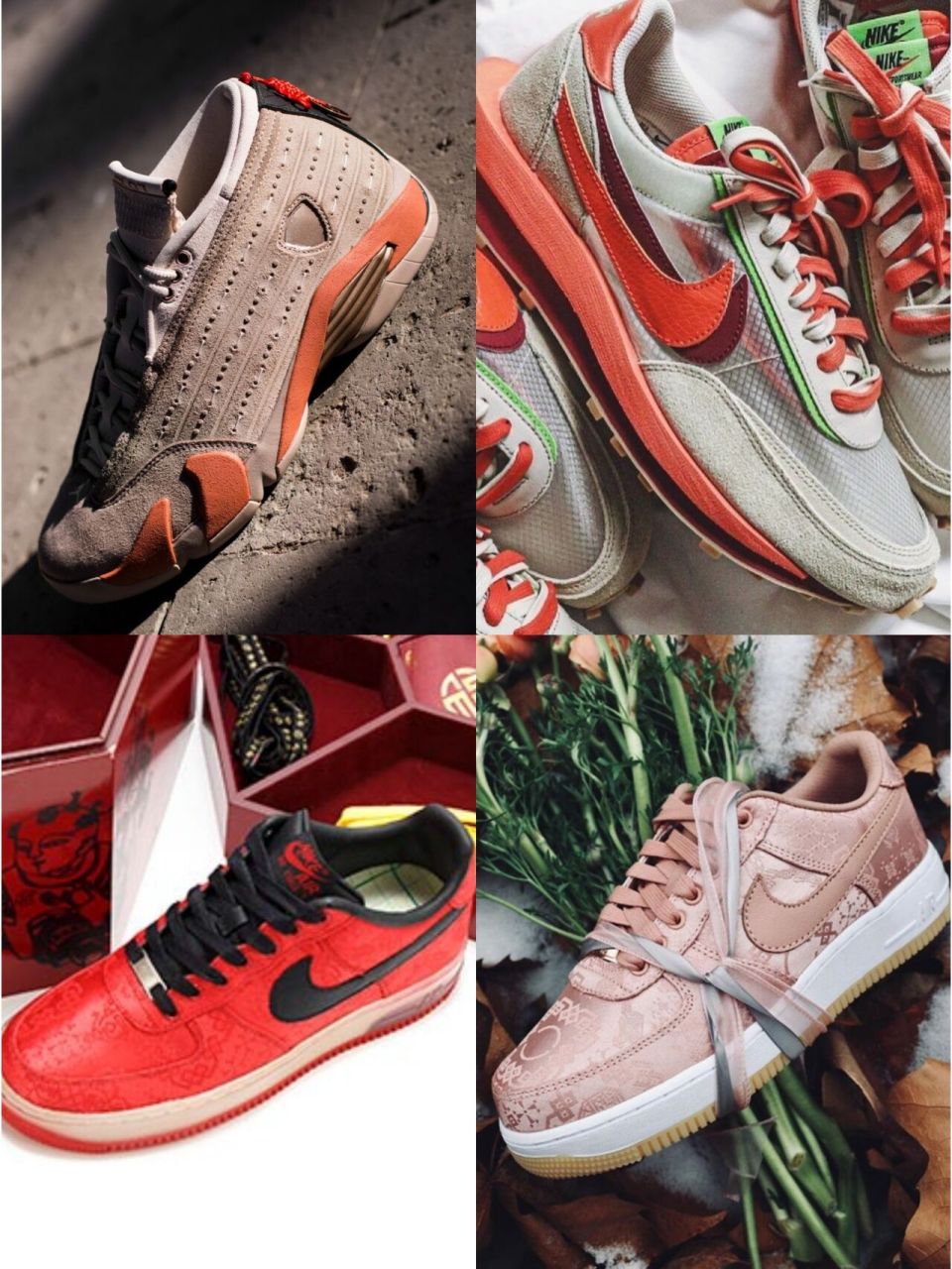 潮流街区 | 冠希 what the # 右脚 「白丝绸」clot x nike air force