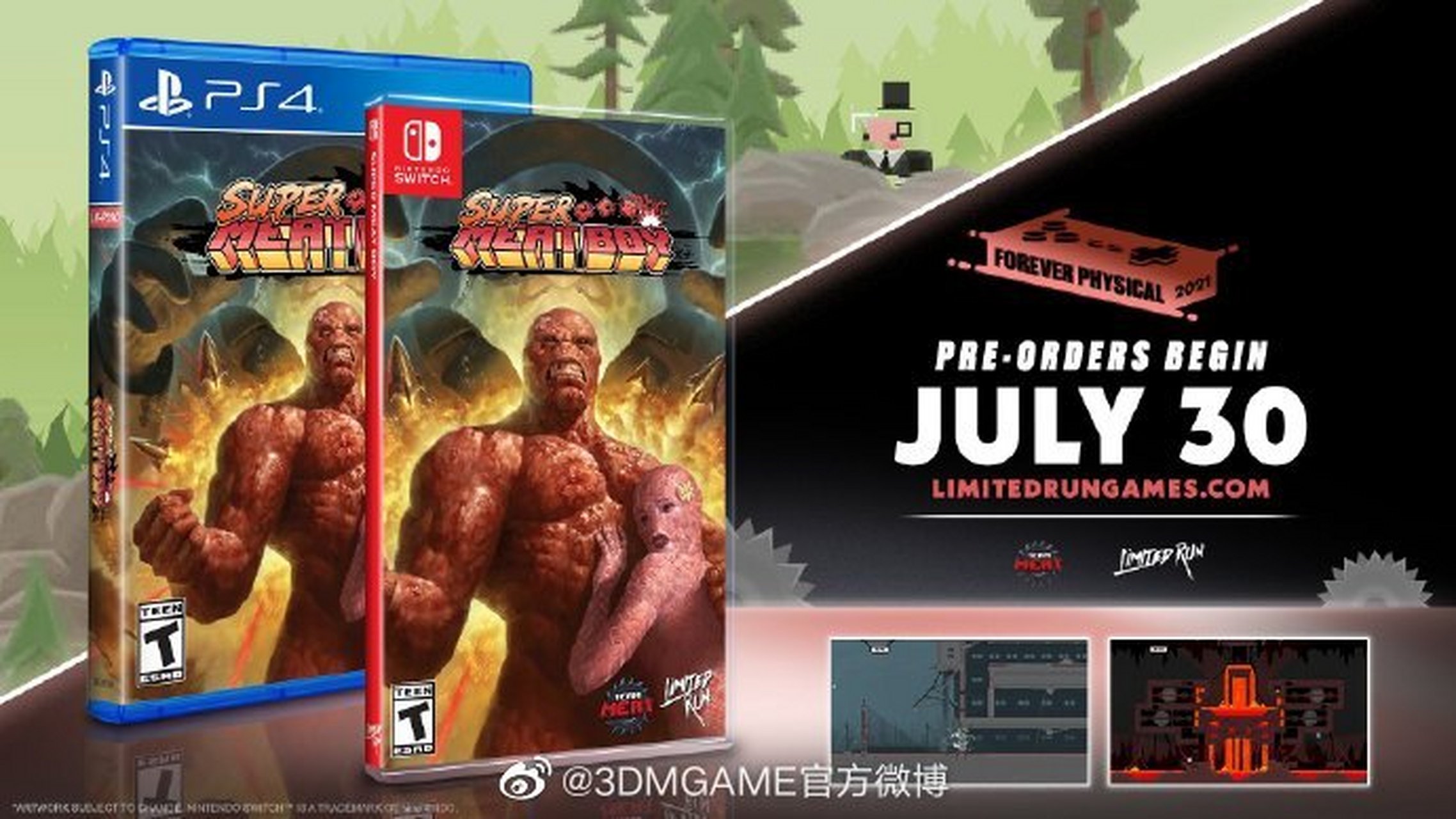 《超级食肉男孩》宣布将推出psv/ps4/switch实体普通版与收藏版,实体