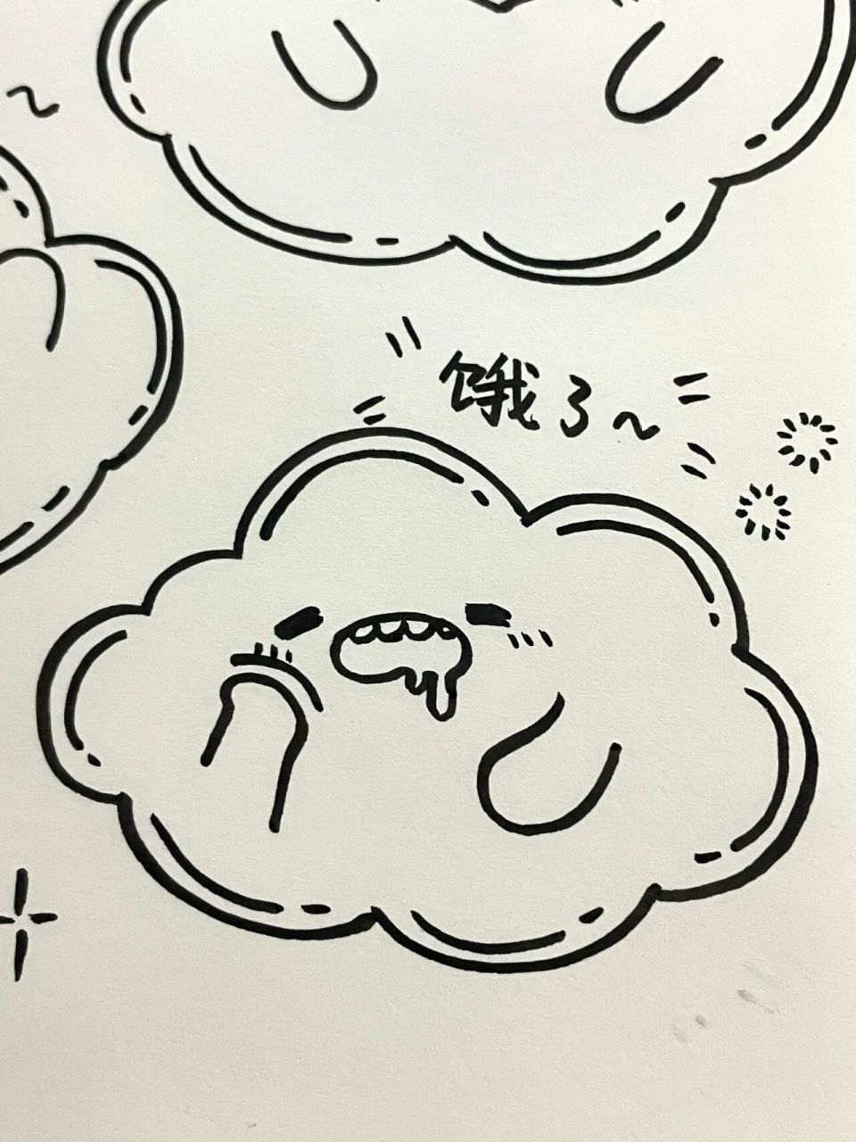 90/100简笔画|可爱的云朵7815小表情手帐素 96打卡一张云朵78
