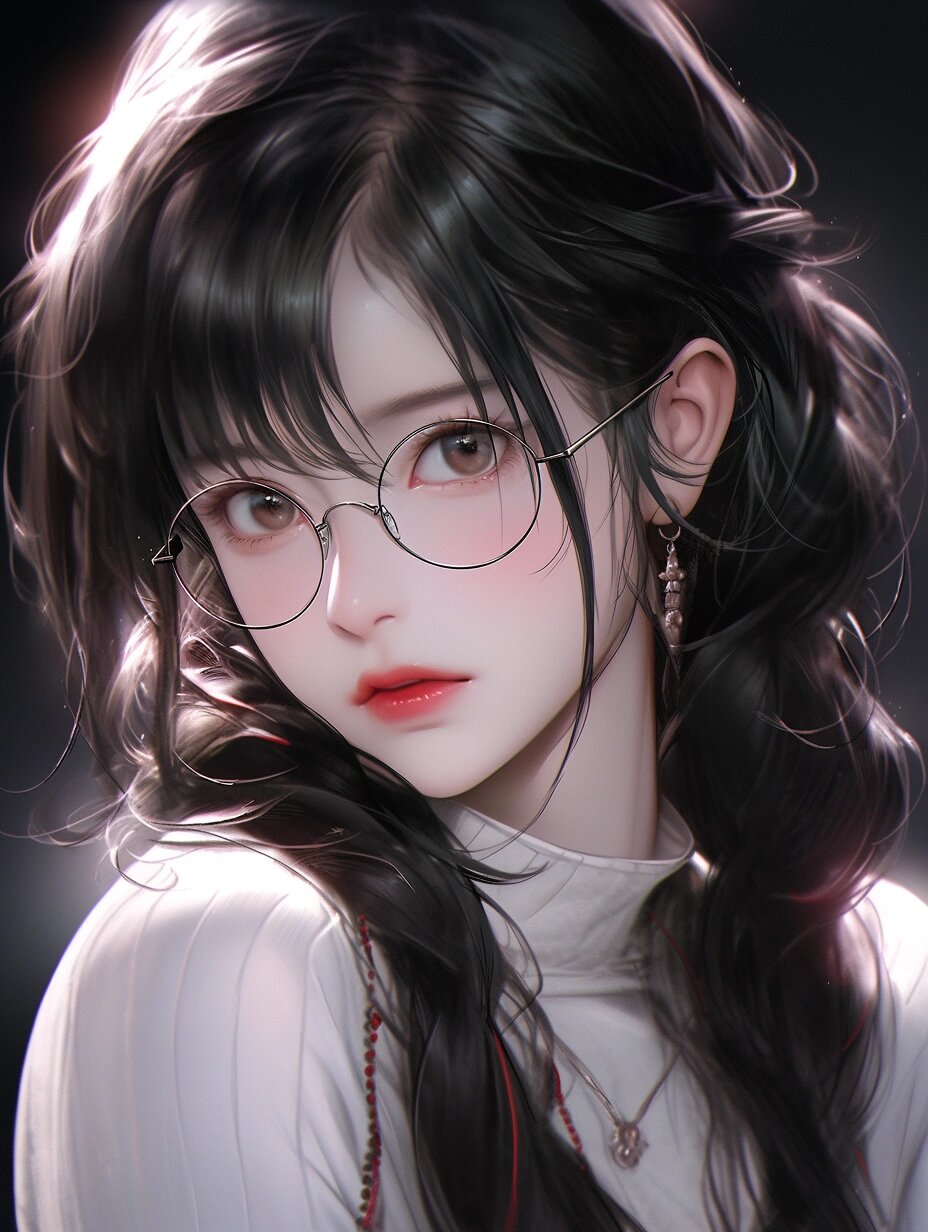 女生头像_清冷干净戴眼镜女孩07