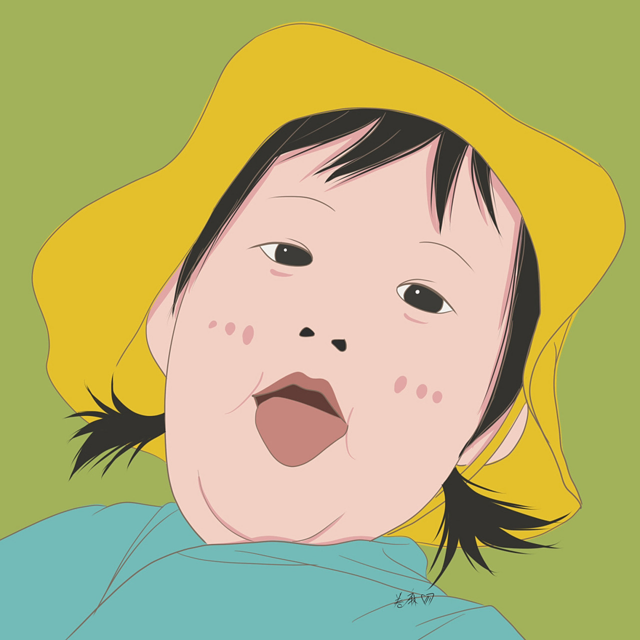 插画 | 头像 | 吐舌头的调皮小女孩 图片92二改