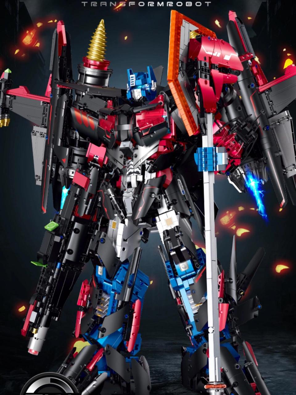 在4月深圳玩具展上亮相灰模便引起关注的天火擎天柱拼装积木6月底即将