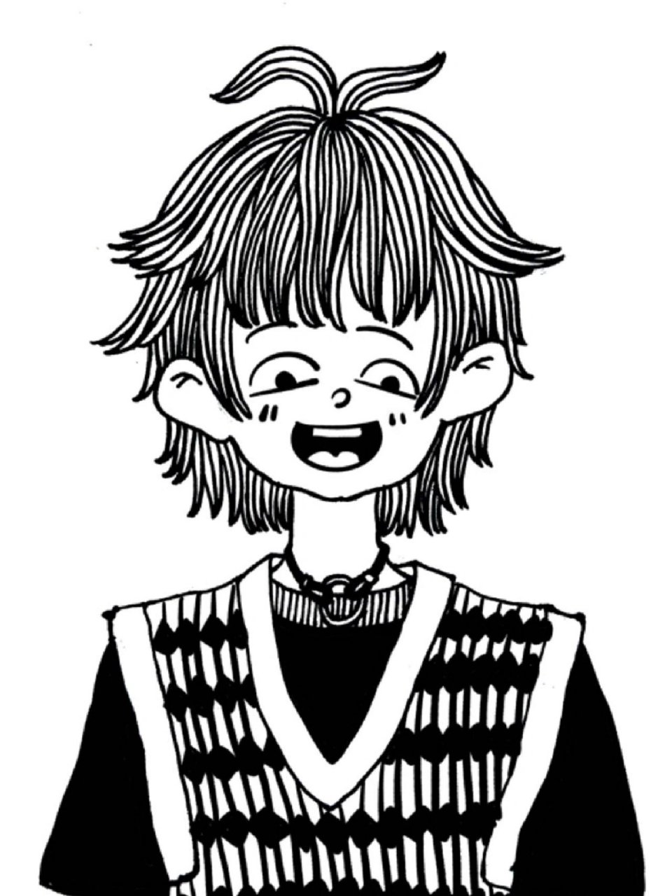 线描——《喜怒哀乐》 #线描头像# #可爱头像# #男孩头像