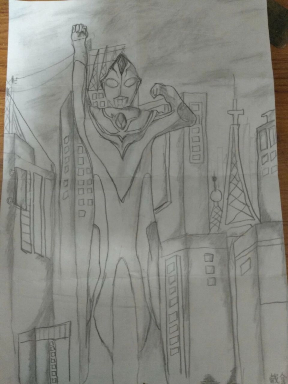 奥特曼简易素描画,还请多多指教9595