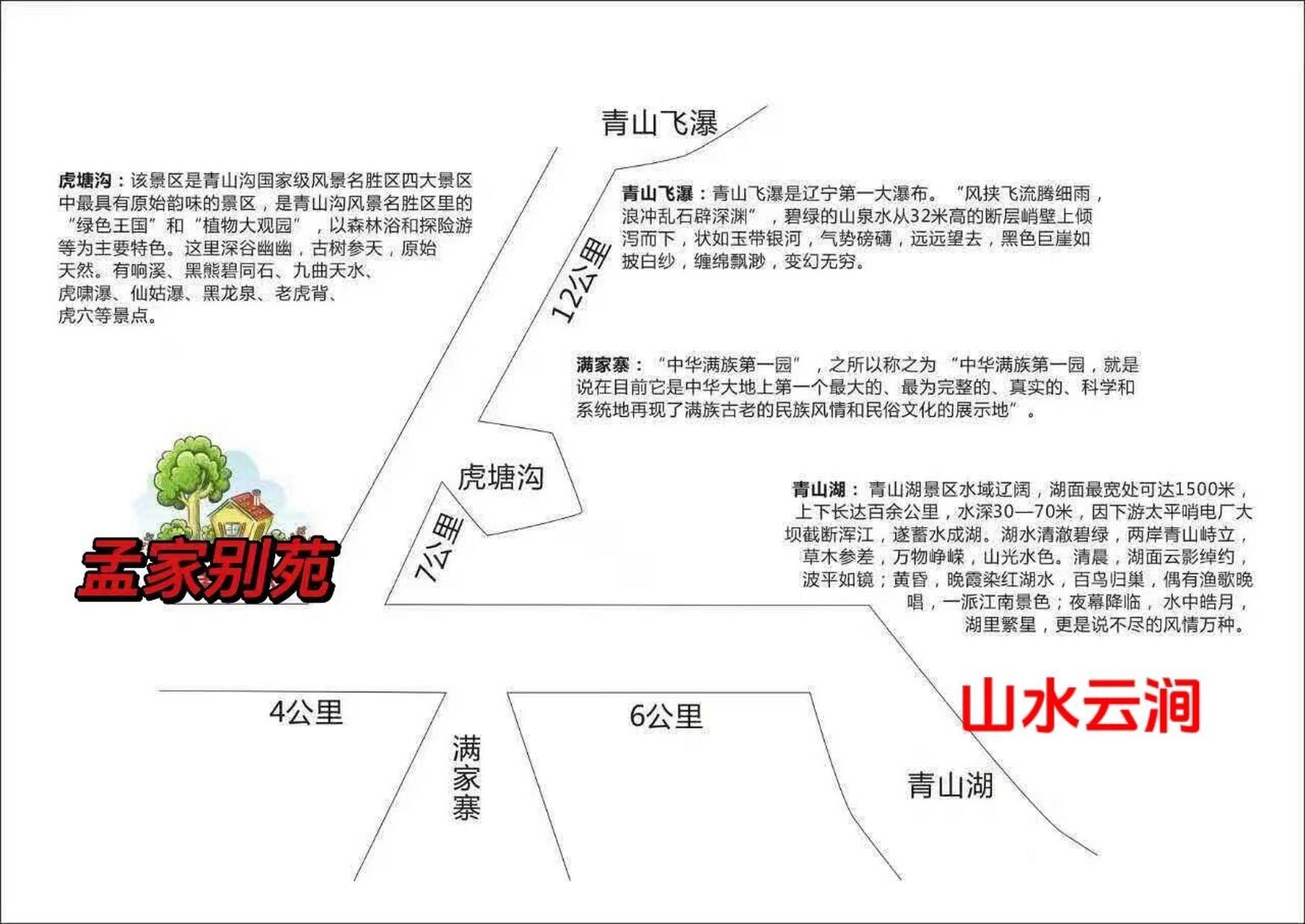 青山沟游玩详细攻略 以及我家民宿位置图 注意事项 一,青山沟一共四个