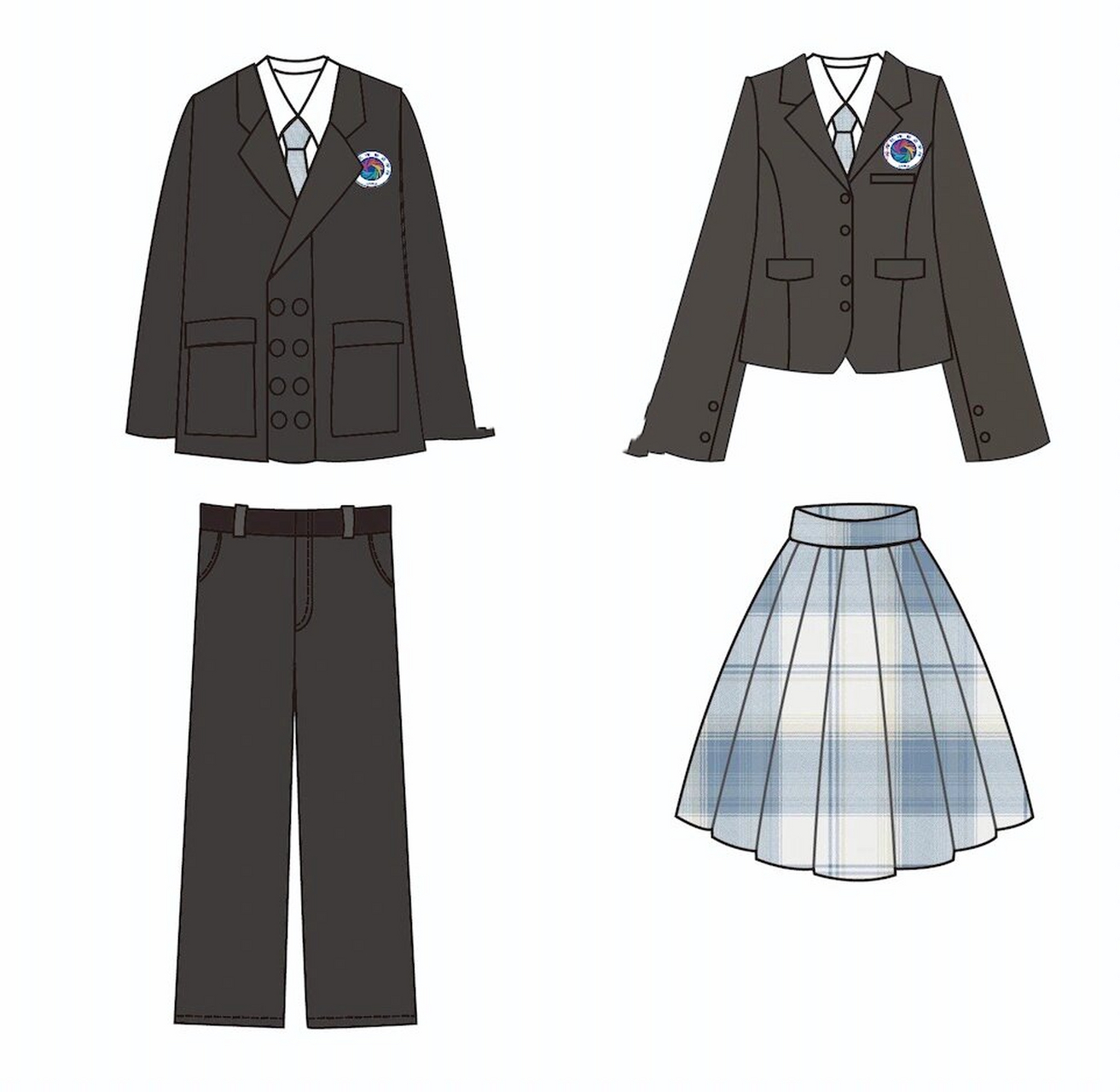 校服设计学生作品分享服装款式图1 上学期几乎上了一学期的网课,最后