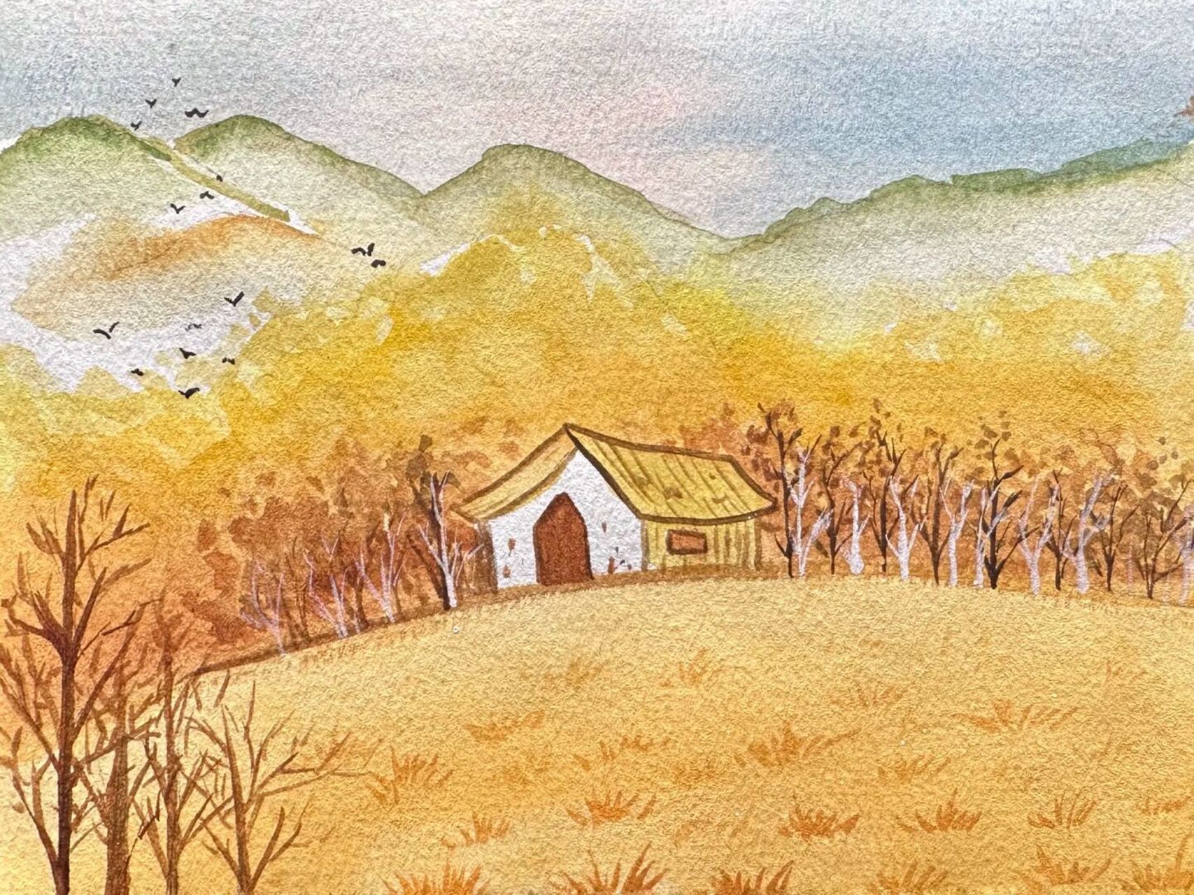 秋天风景水彩 课件名称:《秋天水彩》 适合年龄:8-12岁 课件素材:风景