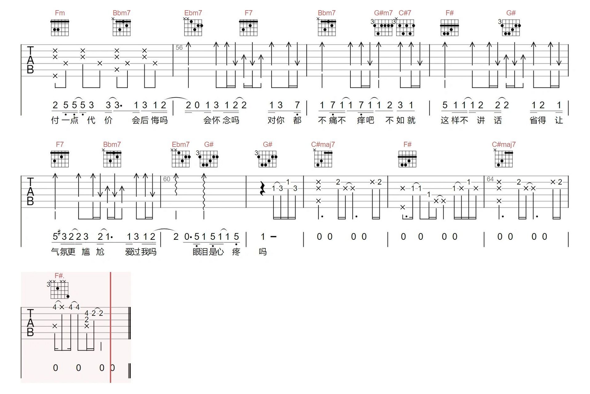 《就让这大雨全都落下》吉他谱 吉他谱分享《就让这大雨全都落下》
