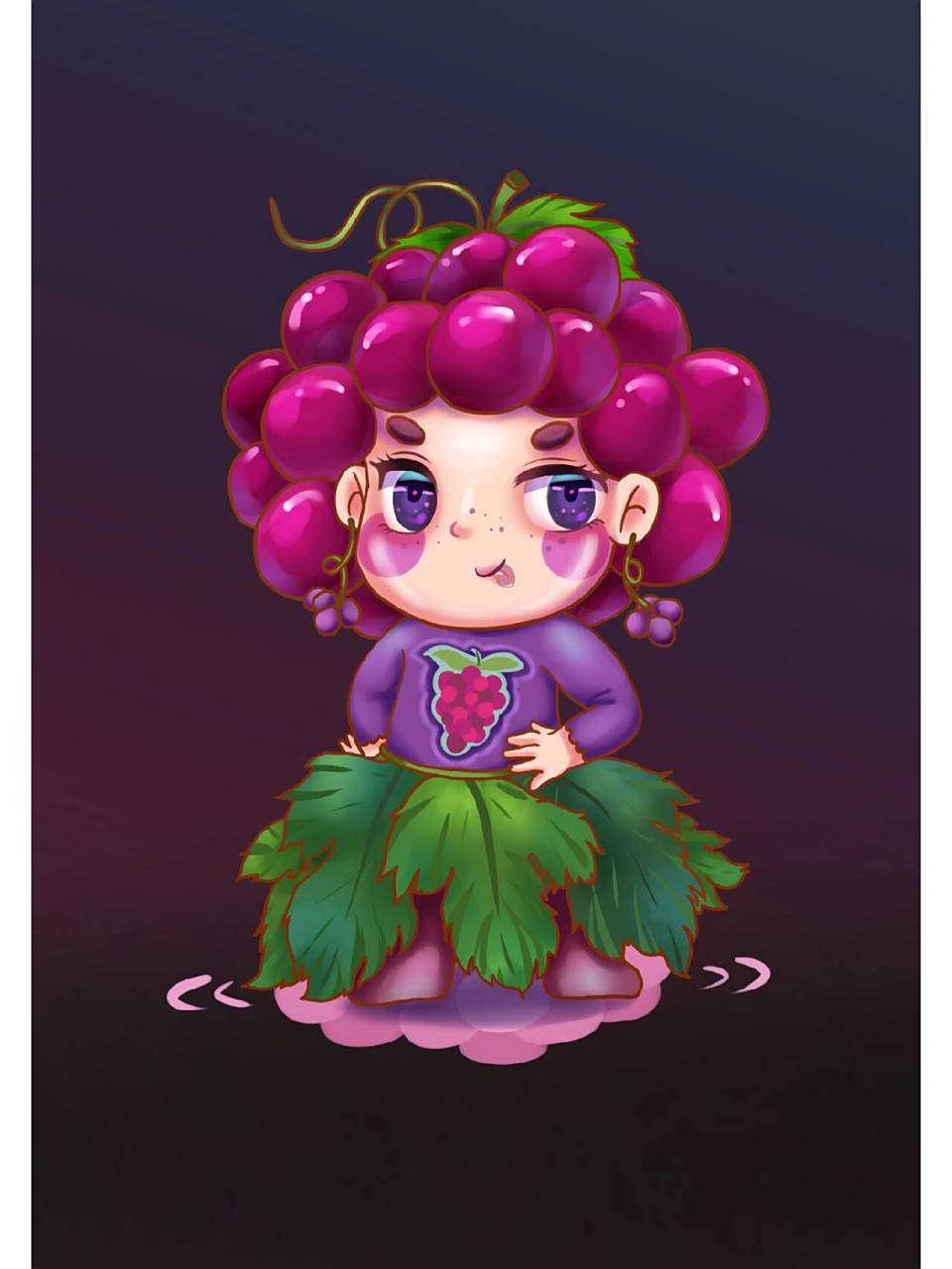 灵感素材|水果女孩系列卡通小清新人物ip 今天的素材