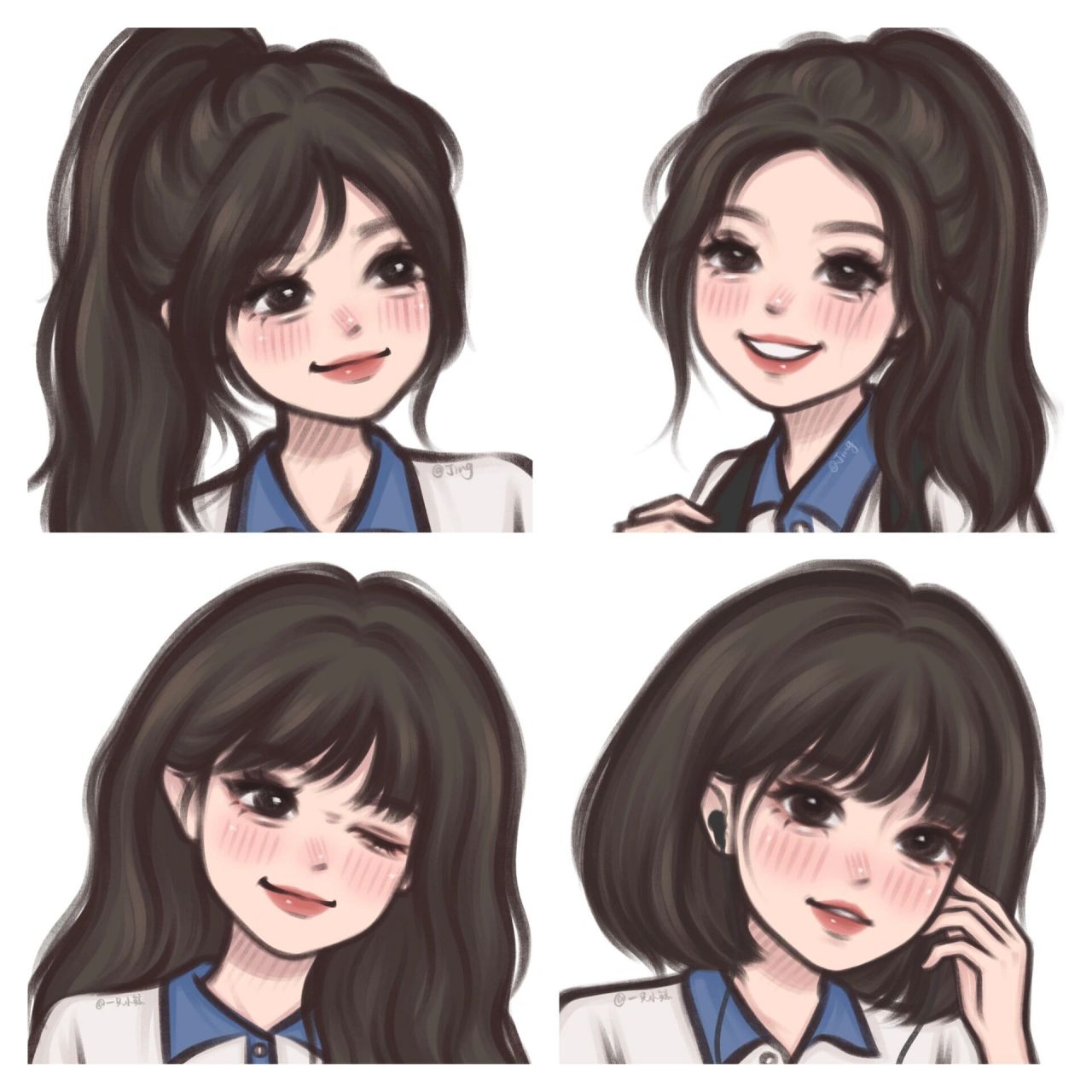 may风 闺蜜头像 校服系列四人闺头合集来啦 快艾特你的小姐妹们用起来