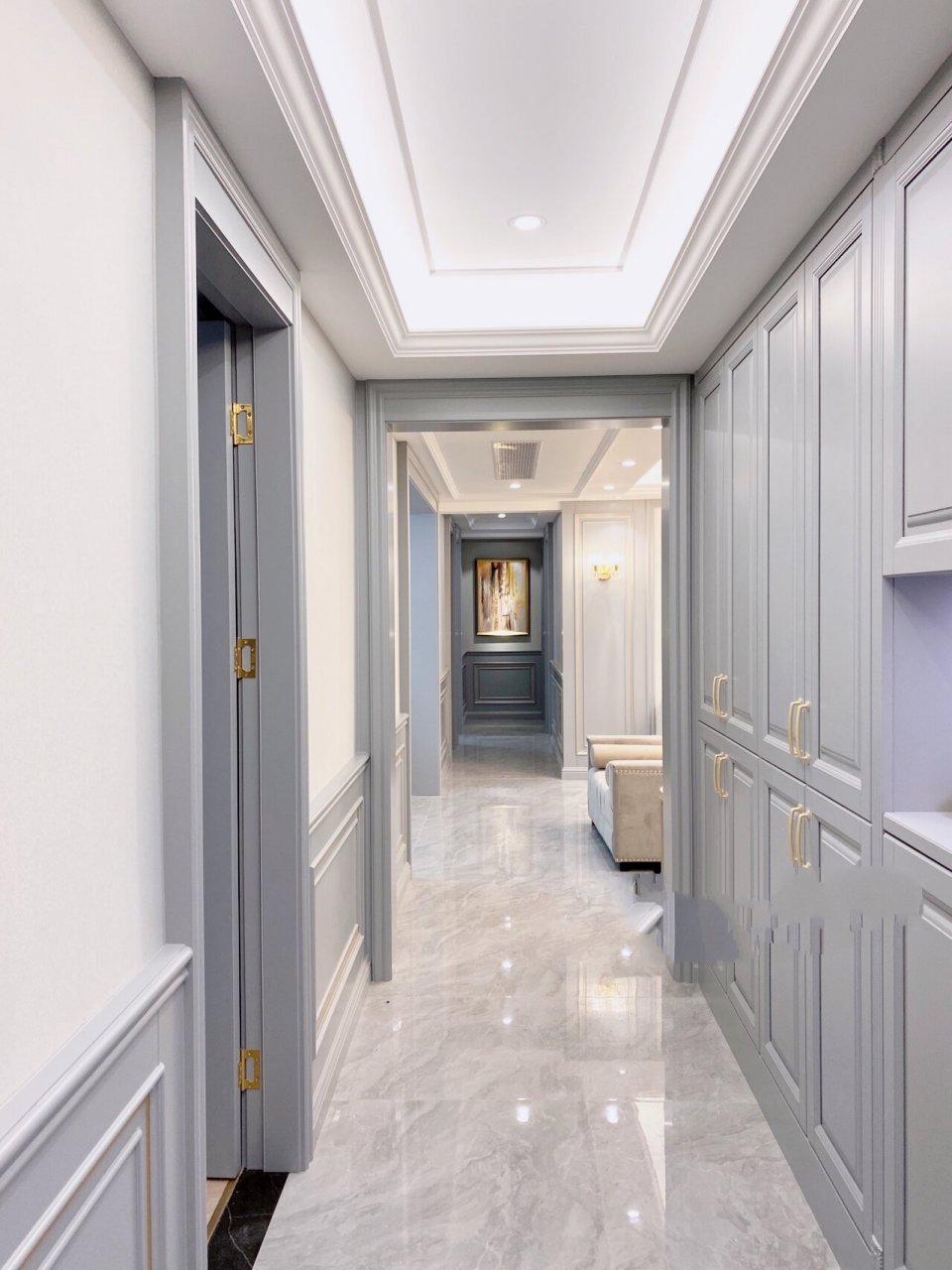 装修|全屋定制蓝灰色柜子 护墙板有多好看98 认识我的宝宝们都知道