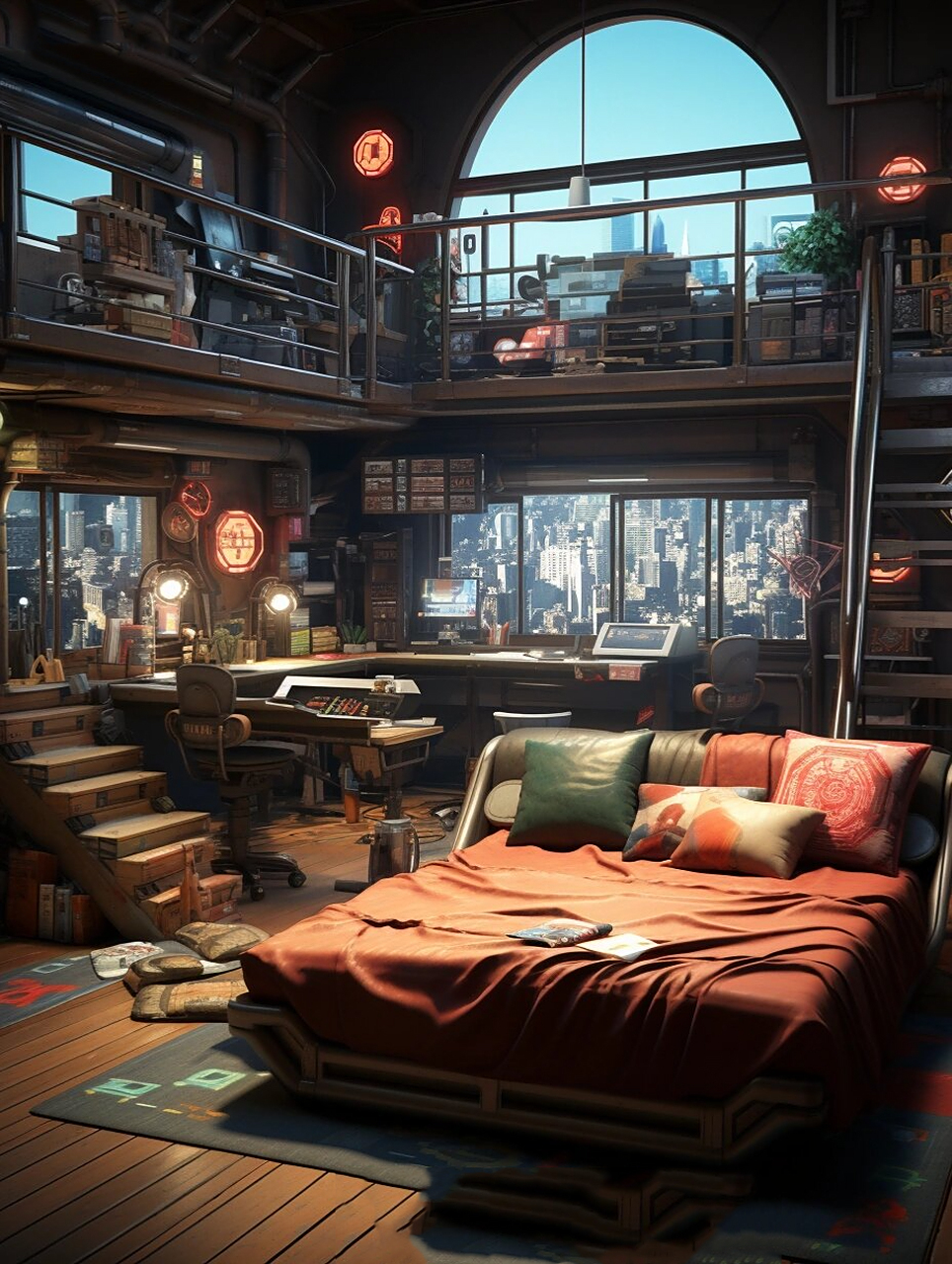 赛博朋克风房间 你最喜欢哪一间呢 这个赛博朋克风格的房间将未来与