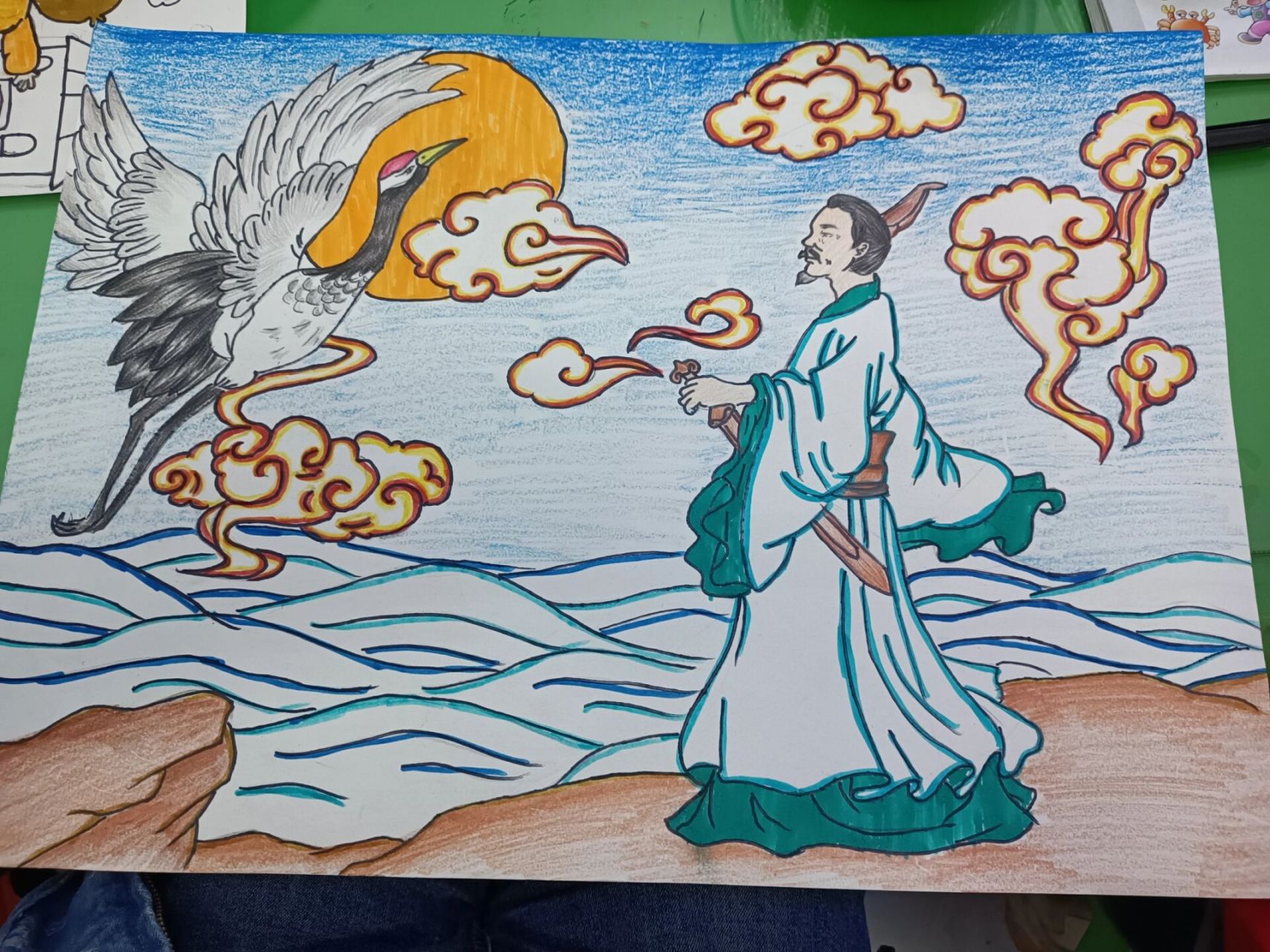 屈原/端午绘画模板① 工作要帮小朋友完成绘画比赛,有需要可以自取