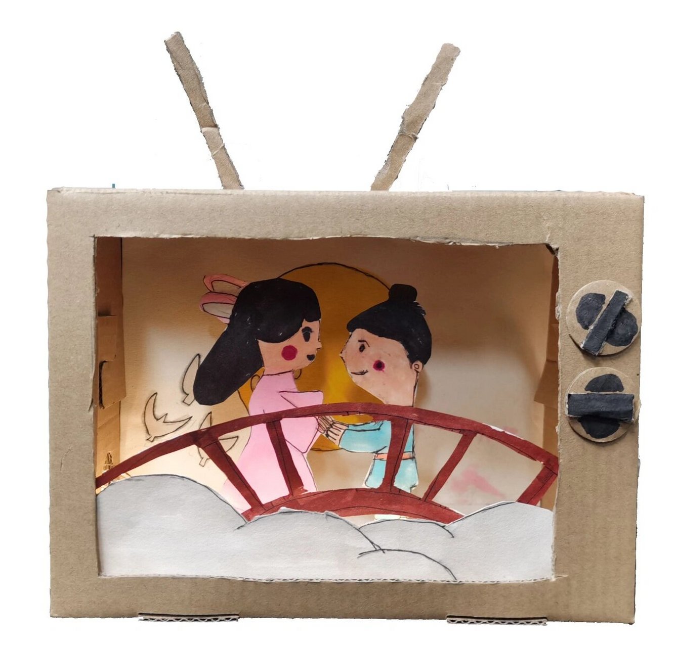 废物利用|纸盒再造|立体纸 学生作品  小盒子大舞台