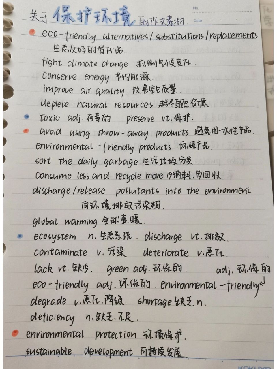 保護環境英語作文素材