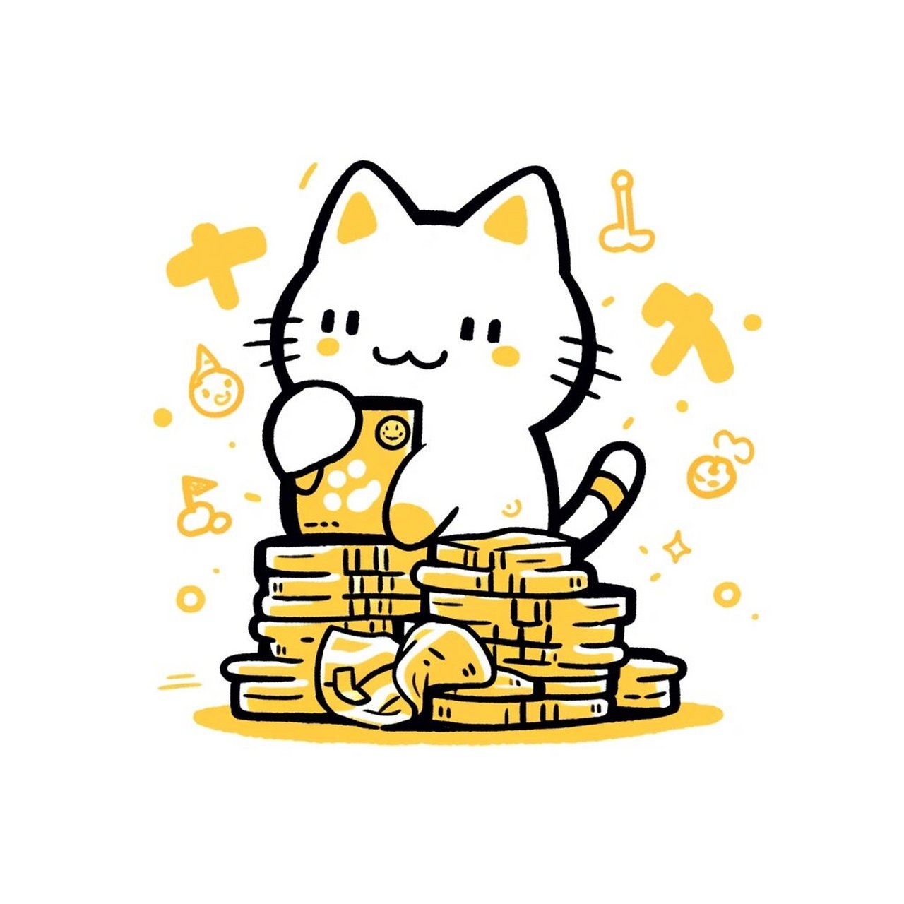 卡通头像|坐拥金山小财迷猫猫