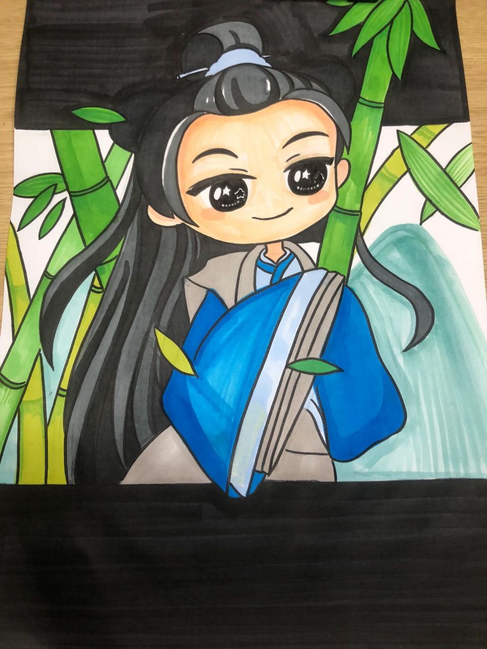 竹林七贤 动漫课效,马克笔画动漫,线上学员作品